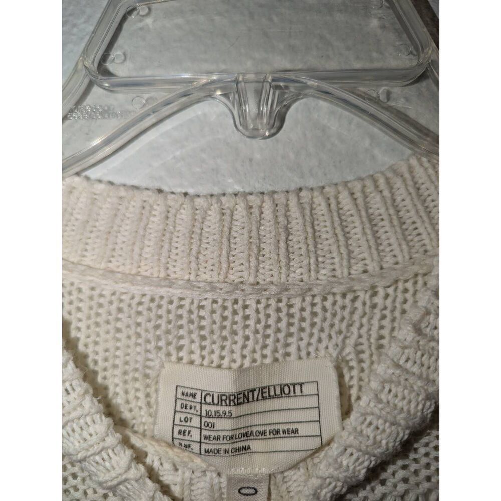 Current‎ Elliott The Mixed Stitch Stripe Half-Sleeve Sweater Blue Horizon Size 0 - Picture 4 of 16